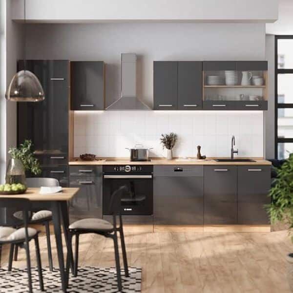 Découvrez notre analyse détaillée de la cuisine Vicco R-Line, alliant élégance de l'anthracite et chaleur du chêne doré pour un espace à la fois moderne et pratique.