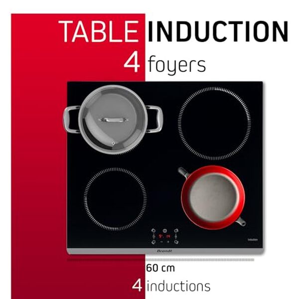 Découvrez notre test de la plaque induction brandt BPI6464B : performance et efficacité avec ses 7200W et 4 foyers au service de votre cuisine