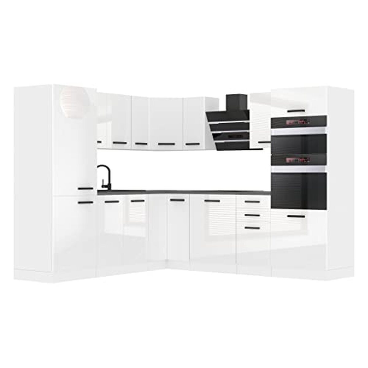 Test : belini cuisine Stacy en L, blanc brillant