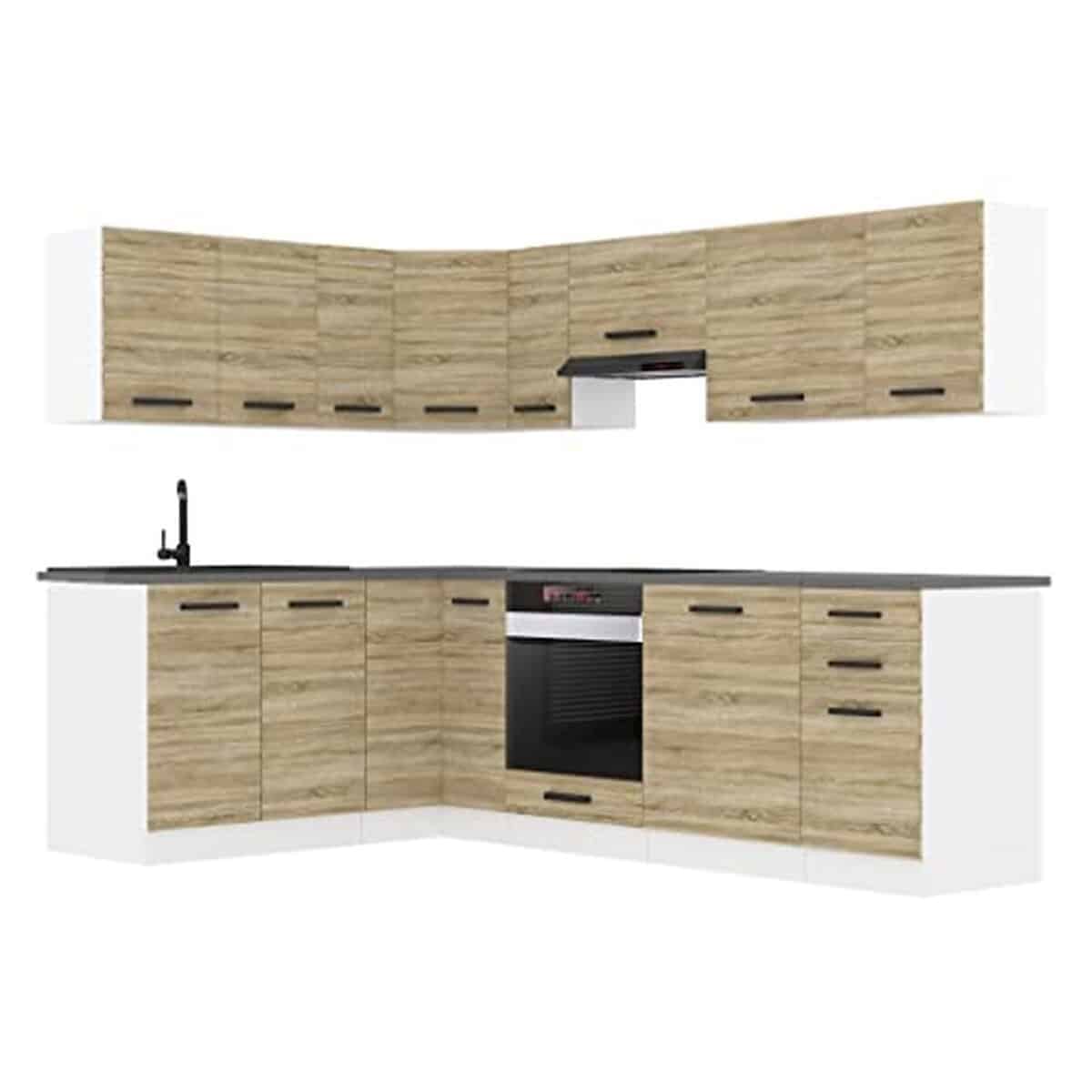 Test : cuisine équipée Belini L-forme chêne sonoma