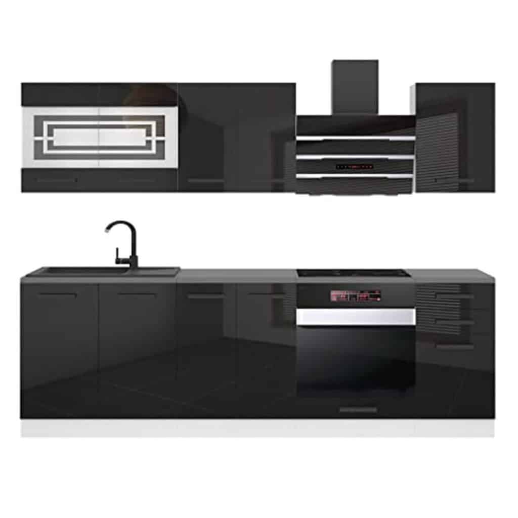 Test de la cuisine équipée Belini Margaret 240 cm : noir brillant et pratique