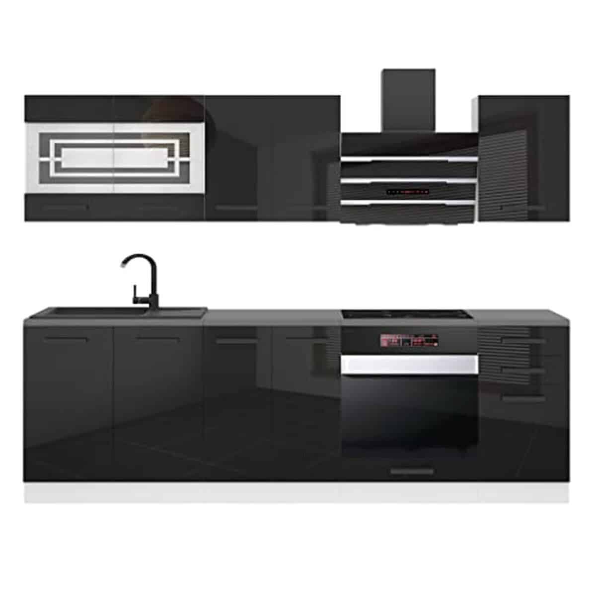 Test de la cuisine équipée Belini Margaret 240 cm : noir brillant et pratique